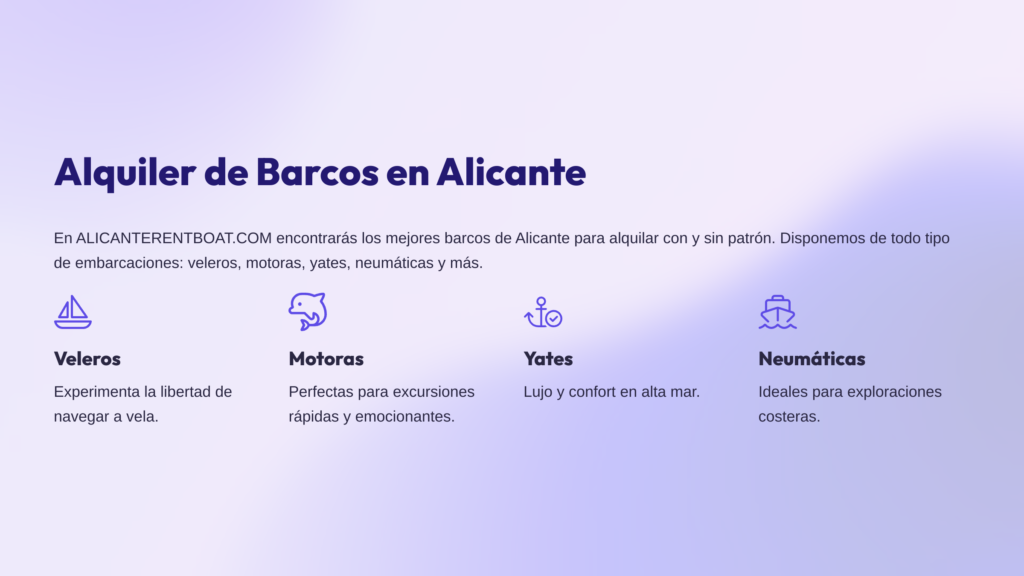 Alquiler de Barcos en Alicante